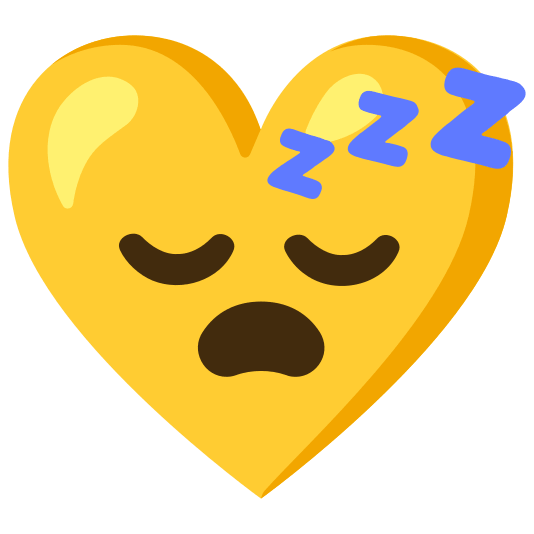 Sleeping face and Yellow heart