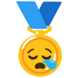 sleepy face and 1st place medal