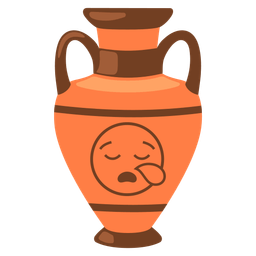 sleepy face and amphora