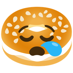 sleepy face and bagel