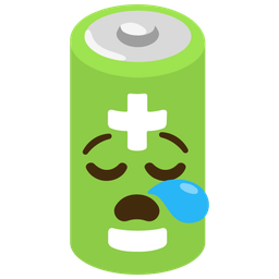 sleepy face and battery