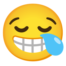 Sleepy face and Beaming face with smiling eyes