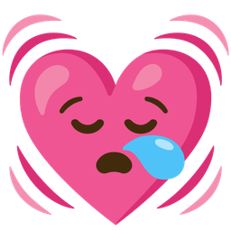 sleepy face and beating heart