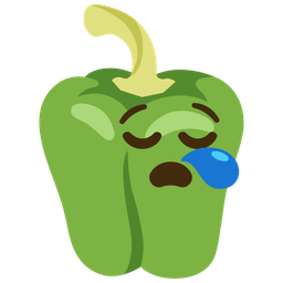 sleepy face and bell pepper