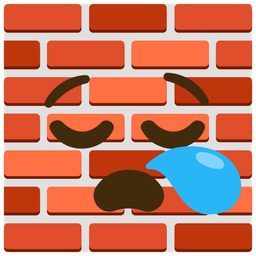 sleepy face and brick