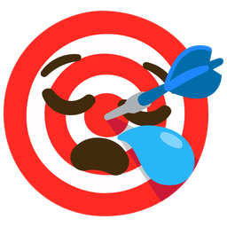 sleepy face and bullseye