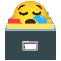 sleepy face and card file box