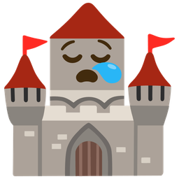 sleepy face and castle