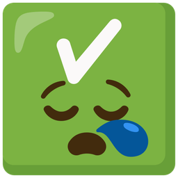 sleepy face and check mark button