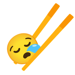 sleepy face and chopsticks