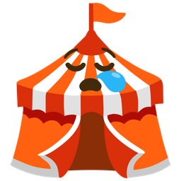 sleepy face and circus tent