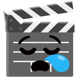 sleepy face and clapper board