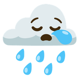 sleepy face and cloud with rain
