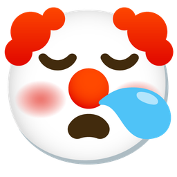 sleepy face and clown face