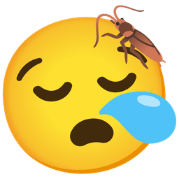 sleepy face and cockroach