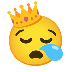 sleepy face and crown