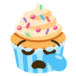 sleepy face and cupcake