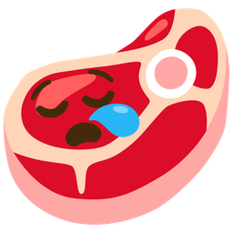 sleepy face and cut of meat