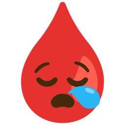 sleepy face and drop of blood