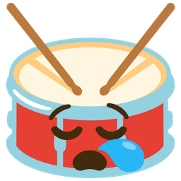 sleepy face and drum