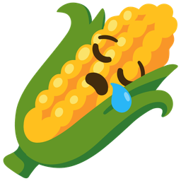 sleepy face and ear of corn