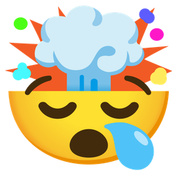 sleepy face and exploding head