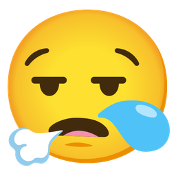 sleepy face and face exhaling