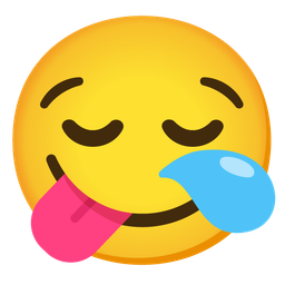 Sleepy face and Face savoring food