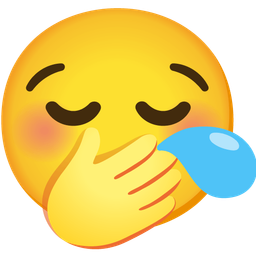 sleepy face and face with hand over mouth