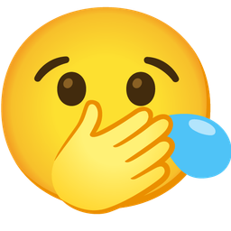 sleepy face and face with open eyes and hand over mouth