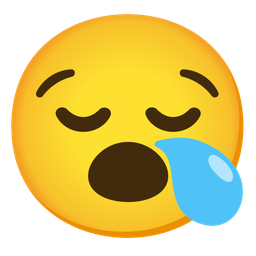 sleepy face and face with open mouth