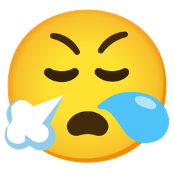 sleepy face and face with steam from nose