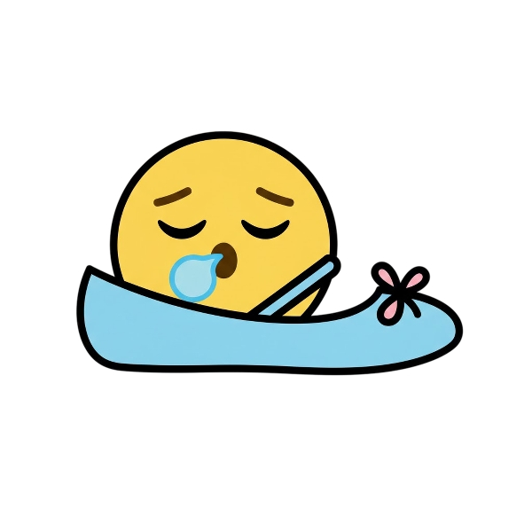 Sleepy face and Flat shoe