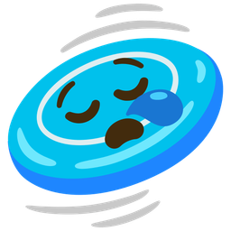 sleepy face and flying disc