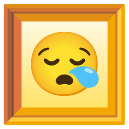 sleepy face and framed picture