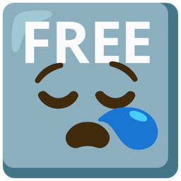 sleepy face and FREE button