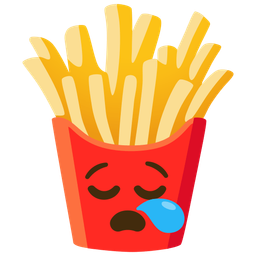 sleepy face and french fries