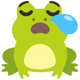 sleepy face and frog