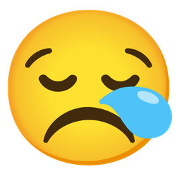 sleepy face and frowning face