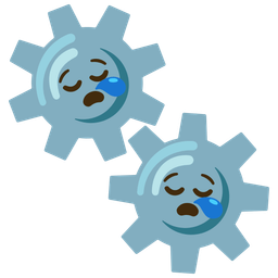 sleepy face and gear