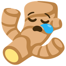 sleepy face and ginger root