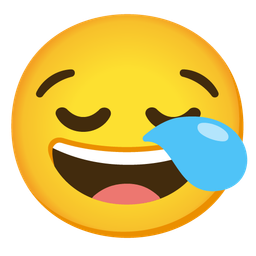 Sleepy face and Grinning face