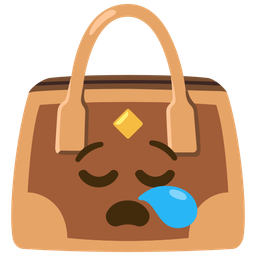 sleepy face and handbag