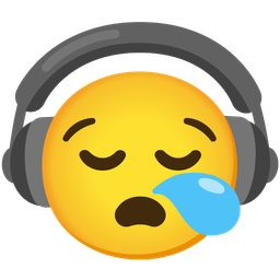 sleepy face and headphone