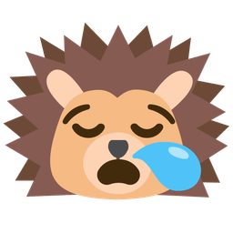 sleepy face and hedgehog