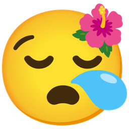 sleepy face and hibiscus