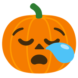 sleepy face and jack-o-lantern