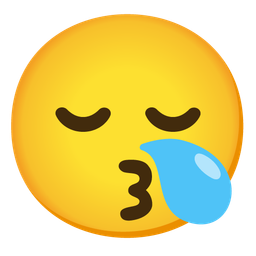 Sleepy face and Kissing face with smiling eyes