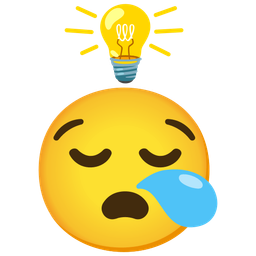 sleepy face and light bulb