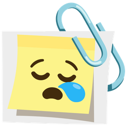 sleepy face and linked paperclips